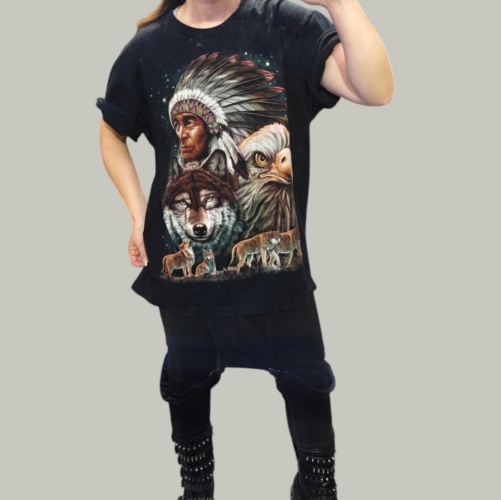 Cool Indigenous Eagle Wolf T L